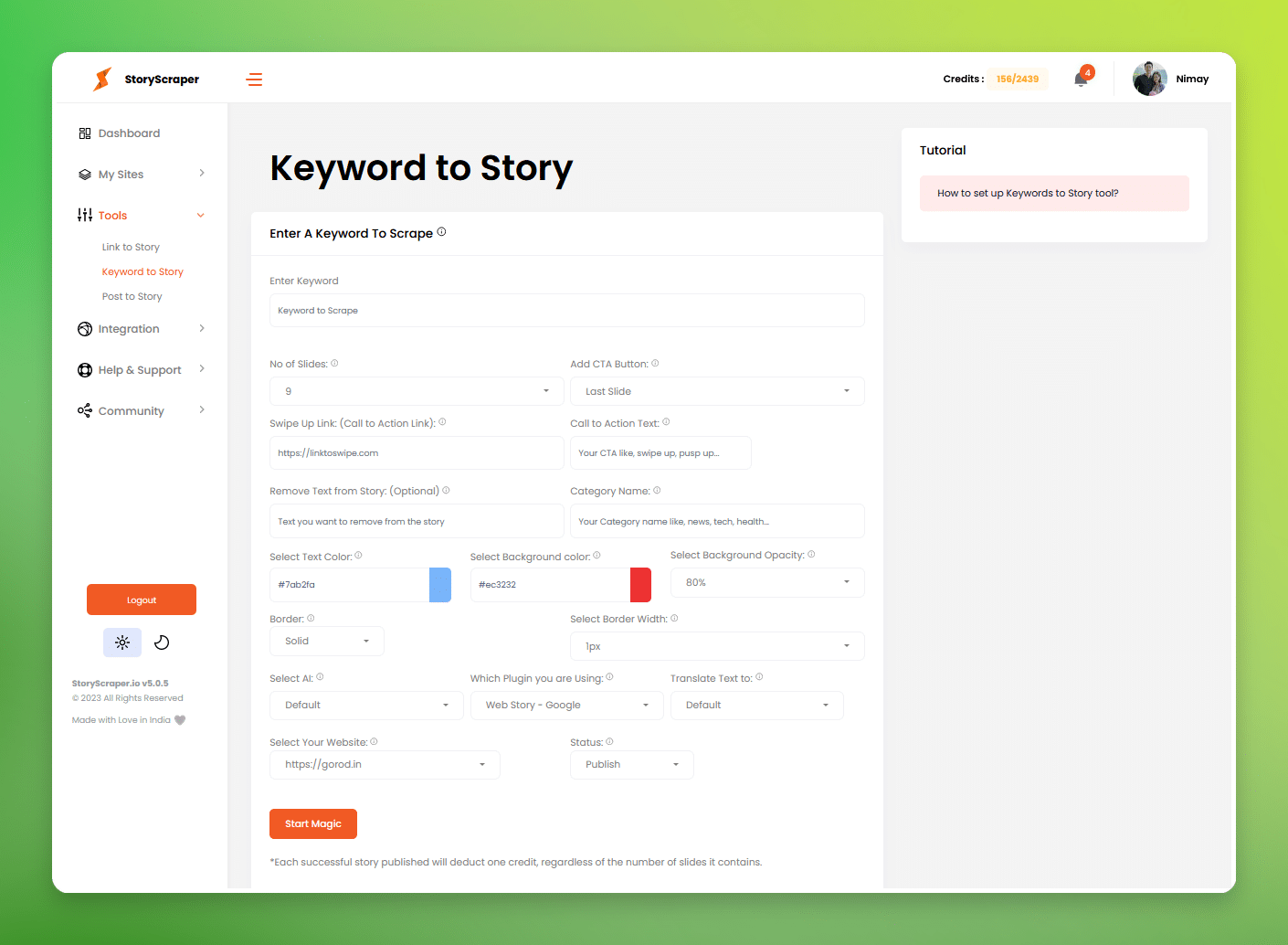 keywords-to-story
